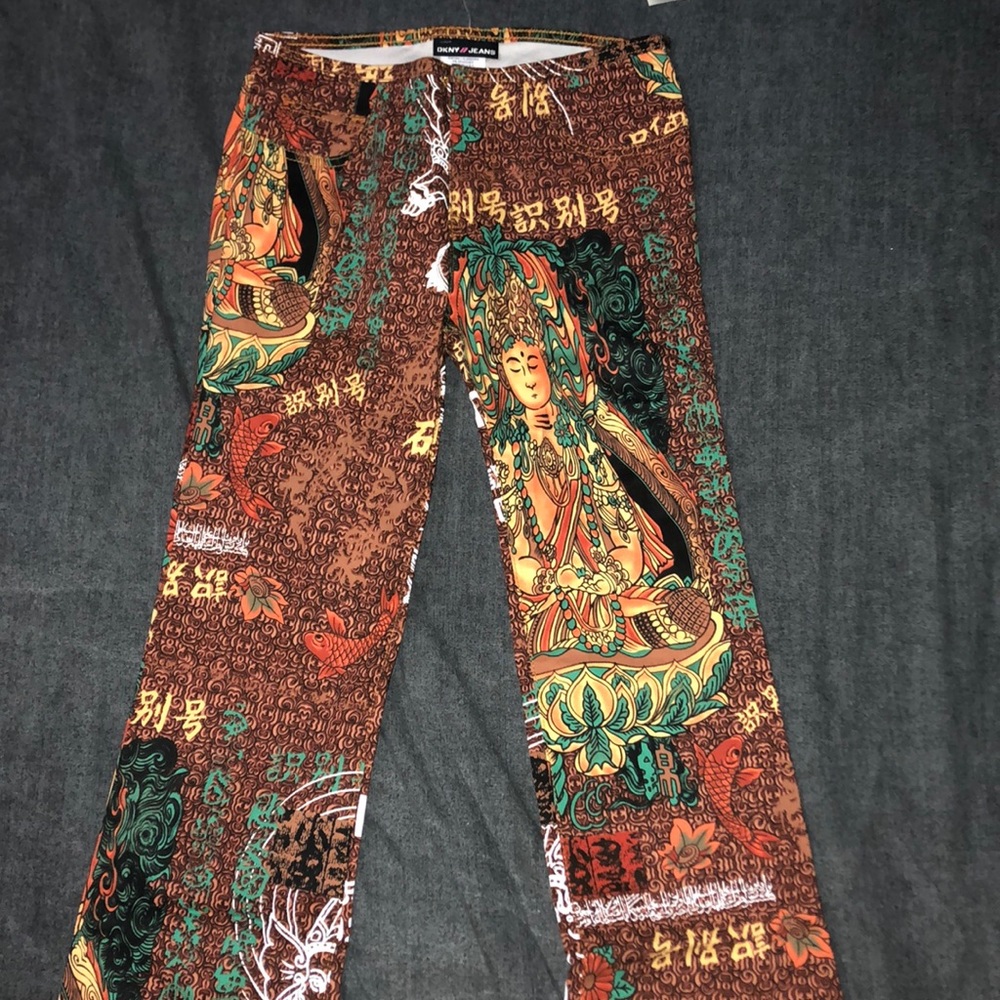 Vintage DKNY pants, unique print